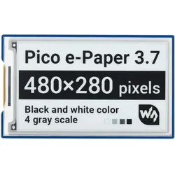 3,7 Zoll E-Paper E-Ink Display Modul für Raspberry Pi Pico, 480×280, schwarz/weiß