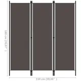 vidaXL 3-tlg. Raumteiler Anthrazit 150x180 cm