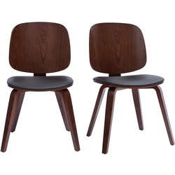 Stühle schwarz mit dunklem Holz (2er-Set) BECK