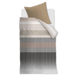 Beddinghouse Bettwäsche Theo 135 x 200 cm Satin Beige Sand