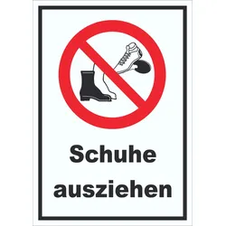 Schuhe ausziehen Schild A0 Rückseite selbstklebend