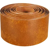 Rasenkante Metall Verzinkt Länge 10m | Höhe 15cm | Beeteinfassung Metall Mit Flexiblen Band, Rasenkantenband 0,6mm Stark, Beeteinfassung in Rost Für Garten, Wege & Ökologische Flächen