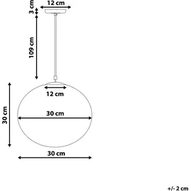 Beliani Barrow 1-flg. 30 cm kugelförmig Glas Weiß