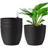 luxuskollektion Blumentopf Selbstbewässerung Wasseranzeiger 18,5 x 16 cm Schwarz