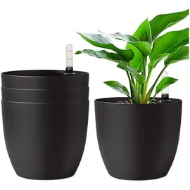 luxuskollektion Blumentopf Selbstbewässerung Wasseranzeiger 18,5 x 16 cm Schwarz