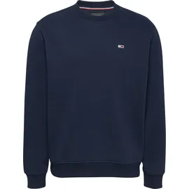 Tommy Hilfiger Tommy Jeans Herren, Sweatshirt regular fit Flag Fleece Rundhalsausschnitt, blau (Dark night navy), XXL,