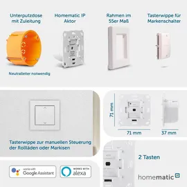 eQ-3 Homematic IP Smart Home Starter Set Beschattung – intelligente Steuerung von Rollläden und Markisen, auch per kostenloser App, 158143A0