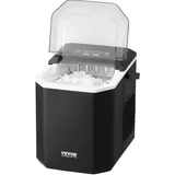 Vevor Eisbereiter Eiswürfelmaschine 9 Würfel in 6 Minuten, 11,8 kg / 24 h, tragbarer Eiswürfelbereiter mit Schaufel & Korb, Eismaschine mit 2 Größen für Küche Bar
