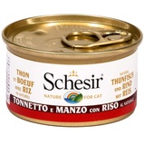 Schesir Cat Natural Thunfisch mit Rind, Katzenfutter nass, 24 x 85 g