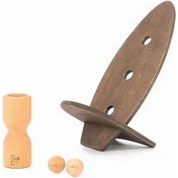 Balance Board Set klein Buche dunkeles Brett Handmade in Germany - ROLLHOLZ EINHEITSGRÖSSE