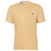 Lacoste T-Shirt mit Rundhalsausschnitt und Label-Stitching, Beige, L
