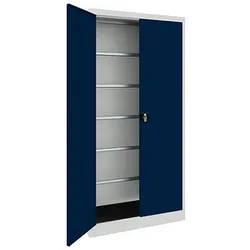 mauser Stahlschrank BF 5 PLZ  - 7035/5003 lichtgrau, saphirblau 95,0 x 50,0 x 195,0 cm, aufgebaut