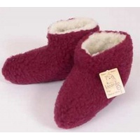 Licardo Hausschuhe Bettschuhe Wolle farbig bordeaux Hausschuh (1 Paar) für warme Füße, kuschelig rot 36/37