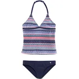 S.Oliver Tankini S.OLIVER "Barcelona Kids" Gr. 146/152, N-Gr, bunt (blau-rosé-gestreift) Kinder Bikini-Sets im frechen Streifen-Look