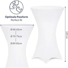 DEUBA Stehtischhusse Weiß Ø 70-75 cm 5er Set