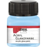 Kreul 79222 Acryl Glanzfarbe, 20 ml Glas in hellblau, glänzend-glatte Acrylfarbe zum Anmalen und Basteln, auf Wasserbasis, speichelecht, schnelltrocknend und deckend
