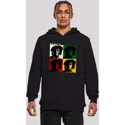 Kapuzenpullover F4NT4STIC "Bob Marley Reggae Music Colour Blocks", Herren, Gr. 5XL, schwarz, Obermaterial: 65% Baumwolle, 35% Polyester, casual, slim fit, Langarm, Pullover, Premium Qualität, Band, Logo