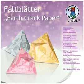 Ursus Faltblätter Earth Crack Paper 100 g/qm 15 x 15 cm 50 Blatt 10 Farben