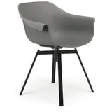 Niehoff Tulip Schalensessel drehbar Sitzschale grey, Gestell 4-Fuß schwarz