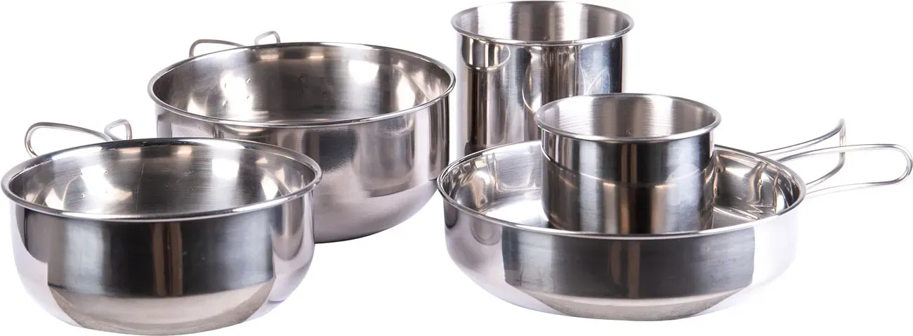 Mil-Tec Camping, kit de cuisson 5-pcs. - Argent