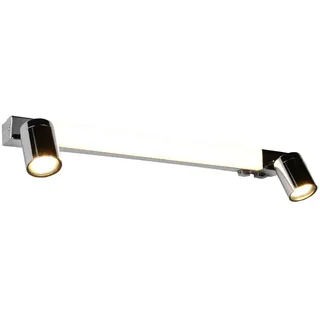 meineWunschleuchte Bad Spiegelleuchte mit 2 Strahlern und Schalter, Chrom Breite 60cm