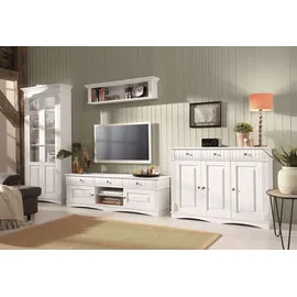 Home Affaire Glasvitrine HOME AFFAIRE "Teresa", weiß, B:90cm H:193cm T:32cm, Massivholz, Schränke, mit 2 Glastüren, Höhe 193 cm, aus massiver Kiefer, FSC