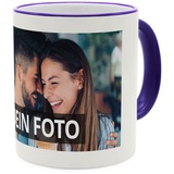 PhotoFancy® - Fototasse mit eigenem Bild - Personalisierte Tasse mit eigenem Foto selbst gestalten - Dunkelblau