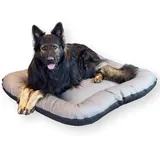 4L Textil Ella Hundebett große Hunde Kunstleder Wasserfestes Hundebett Kunstleder XXL Hundekissen Kunstleder XXL Hundematratze Kunstleder XXL (130x110 cm, Grau)