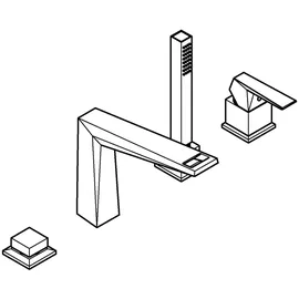 Grohe Allure Brilliant 4-Loch-Wannenkombination Hard Graphite