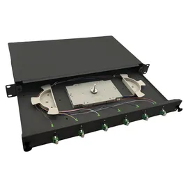 helos LWL 19" Spleissbox 6 x LC/APC Duplex OS2 spleißfertig schwarz