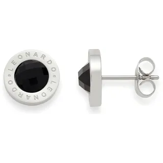 LEONARDO JEWELS BY LEONARDO Damen Ohrstecker schwarz Matrix Edelstahl/silberfarben Glas Schliff Facette 010022