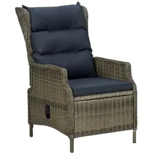 vidaXL Gartensessel 57 x 121 x 80 cm braun inkl. Auflage