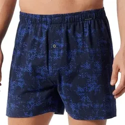 Schiesser 2P Fun Prints Boxer Shorts Blau Muster Baumwolle Large Herren