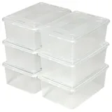Tectake Schuhbox 33 x 23 x 12 cm 6-tlg. Transparent