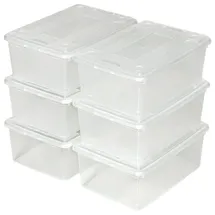 Tectake Schuhbox 33 x 23 x 12 cm 6-tlg. Transparent