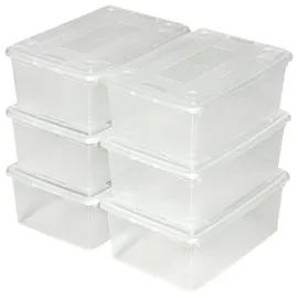 Tectake Schuhbox 33 x 23 x 12 cm 6-tlg. Transparent