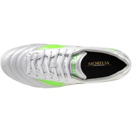 Mizuno Morelia II Elite FG Herren White/Neon Green/Galaxy Silver 43