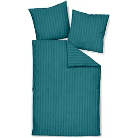 Traumschlaf Mako-Satin Gestreift Blau 200 x 220 cm + 2 x 80 x 80 cm
