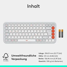 Logitech POP Icon Keys DE Offwhite / Orange