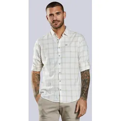 emilio adani Herren Langarm-Hemd kariert Beige regular Kent-Kragen - S
