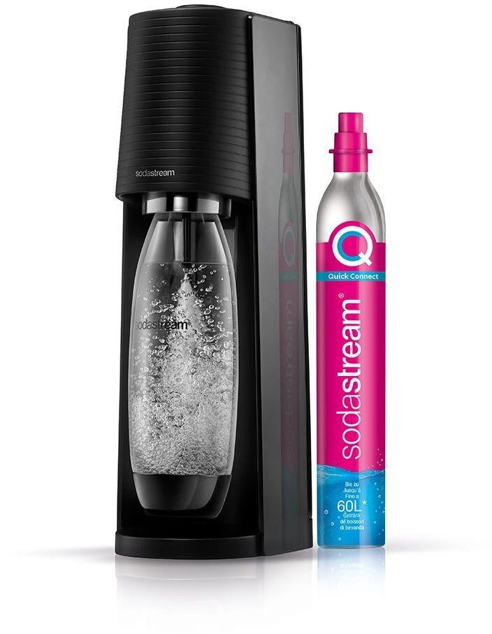 SodaStream TERRA Schwarz Trinkwassersprudler - Kohlensäure dosieren, elegantes Design