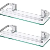 Glasregal Badezimmer, 30cm Duschablage aus Aluminium, Badablage für Badezimmer, Schlafzimmer, Küche, Büro - 2