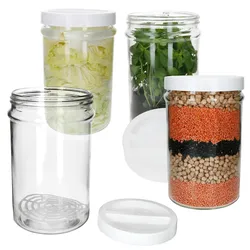 4x ORTES Vorratsglas 5L Glas mit Kunststoffdeckel Gitter Aufbewahren Einlegen