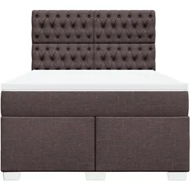 vidaXL Boxspringbett 140 x 200 cm Dunkelbraun