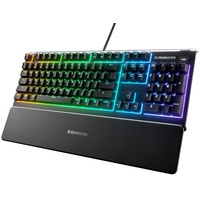 SteelSeries Apex 3 - Gaming Tastatur - 10-Zonen RGB-Beleuchtung - Premium magnetische Handballenauflage - Portugiesisch (QWERTY) Layout