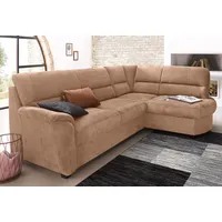 Ecksofa SIT & MORE "Pandora L-Form" Sofas Gr. B/H/T: 251cm x 91cm x 176cm, Luxus-Microfaser ALTARA NUBUCK, Ottomane rechts, ohne Bettfunktion, braun wahlweise mit Bettfunktion und Bettkasten