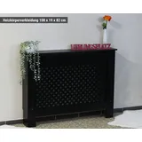 Hago - Heizungsverkleidung Heizkörperabdeckung Abdeckung Cover Schrank Holz mdf schwarz Gitter 112x82 cm