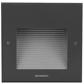 Brumberg LED Wandeinbauleuchte Aluminium quadratisch H/B 16/16cm IP65 2W schwarz