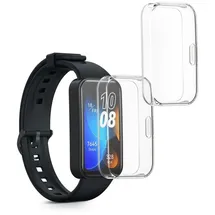 kwmobile 2X Silikon Hülle für Huawei Band 10/9 / 8 Schutzhülle - Fullbody Display Cover Set aus Silikon - Transparent