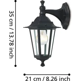 EGLO Außenleuchte Aluminium, Glas 35,0 cm 1-flammig schwarz